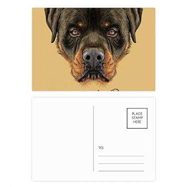 Imagem de Black Feroz Rottweiler Conjunto de cartão postal de aniversário para animais de estimação