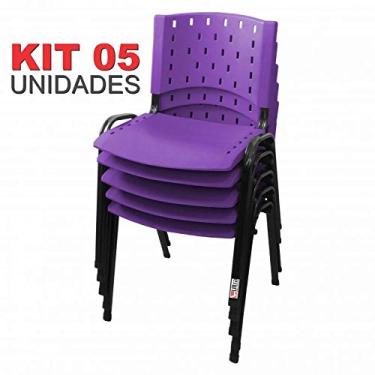 Imagem de Cadeira Empilhável Plástica Lilás 5 Unidades - ULTRA Móveis