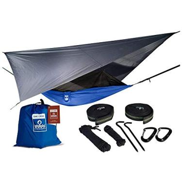 Imagem de Rede de acampamento Lost Valley | O pacote inclui rede de mosquito, braguilha de chuva, tiras de árvore e saco de compressão | Pesa apenas 1,8 kg, perfeito para acampamento de rede | rede única portátil de nylon leve