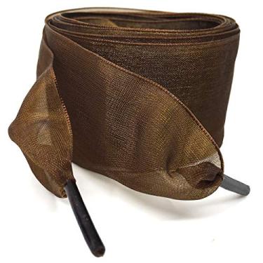 Imagem de WEGOODZF Cadarços de fio de neve planos: cadarços de sapato de seda de 4 cm de largura para tênis - 2 pares, Café 04, 55"Inch (140CM)