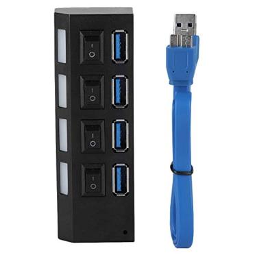 Imagem de Compra Maluca Hub USB 3.0, divisor USB 3.0 de alta velocidade, 4 portas USB Hub Switch com fonte de alimentação