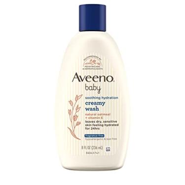 Imagem de Aveeno Baby Soothing Hydration Creamy Body Wash with Natural Oatmeal for Dry & Sensitive Skin, Hypoallergenic, Fragrance, Paraben & Tear Free Formula, 8 Fl Oz