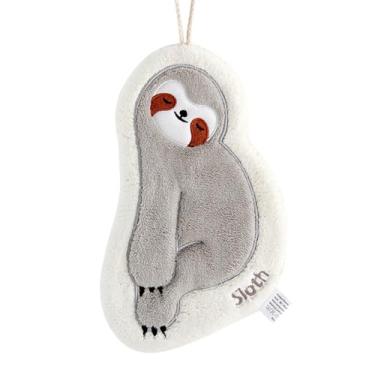 Imagem de PHILISENMALL Toalha de mão pendurada de animal de desenho animado em forma de preguiça toalha de mão de cozinha engrossada toalha de mão altamente absorvente de secagem rápida toalha de mão bonita adequada para cozinha banheiro