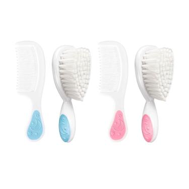 Imagem de Kit Pente e Escova Infantil Soft Bebê Toque Suave 2 Peças Delicado - Adoleta Bebê