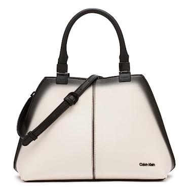 Imagem de Calvin Klein Bolsa geométrica de granito, Querubim branco/preto, One Size