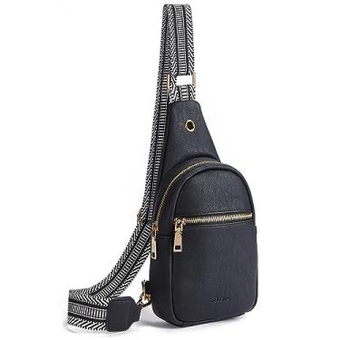 Imagem de Telena Pequena bolsa tiracolo feminina de couro, pochete transversal para mulheres, 2 - preto, Small, Bolsas de Cintura Modernas