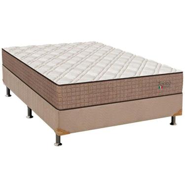 Imagem de  Cama Box Casal: Colchão Molas Ensacadas Orthoflex MasterPocket Torino Hibrido + Base CRC Suede Clean(138x188)