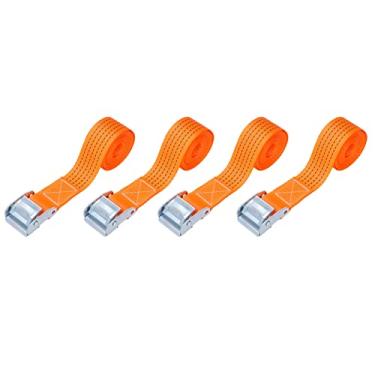 Imagem de 4 peças 5 cm 50 mm tiras de amarração alta resistência laranja fivela ajustável alça de tensão para caminhão de reboque de motocicleta