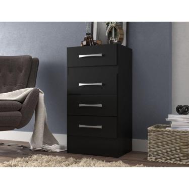 Imagem de Cômoda Suprema 4 Gavetas 100% Mdp Preto
