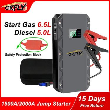 Imagem de GKFLY Portable Car Jump Starter  Power Bank  Carregador de bateria do carro  Auto Emergency Booster