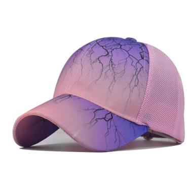 Imagem de HDiGit Boné de beisebol tie-dye moderno para homens chapéu de sol de algodão moderno boné esportivo unissex, rosa, G