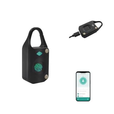 Imagem de Cadeado inteligente de impressão digital para armário, cadeado inteligente Bluetooth recarregável, pequeno cadeado biométrico eletrônico para armário de academia, mala, mochila, use com aplicativo