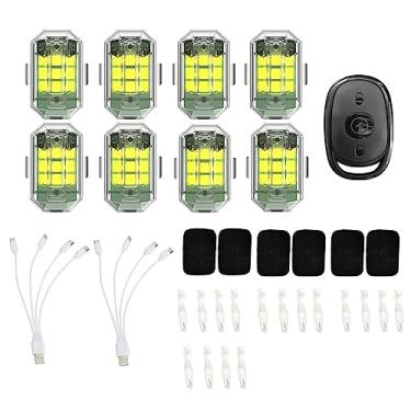 Imagem de Mini luzes estroboscópicas, recarregável por USB, luz de emergência LED de 7 cores, alto brilho, IP68, à prova d'água, anticolisão, luz de sinalização noturna para carro, caminhão, bicicleta, drone,