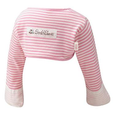 Imagem de ScratchSleeves | Luvas para bebês meninas | Listras, rosa, 21-24 months (wingspan 34.5-37 inches)