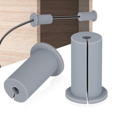 Imagem de Kit de roteamento de cabo de furo de parede 2 peças para Starlink, buchas de alimentação de cabo de silicone para cabos de 2,5 cm, capa protetora para roteador de cabos Starlink e adaptador de cabo