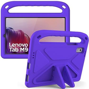 Imagem de Capa protetora para tablet Compatível com Lenovo Tab M9 Case (TB-310FU) 9,0 polegadas, absorção de choque, com alça, EVA, suporte, capa resistente para tablet para crianças, leve(Purple)