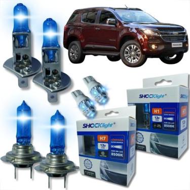 Imagem de Kit lâmpada shocklight super branca farol alto baixo e lanterna h1 h7 