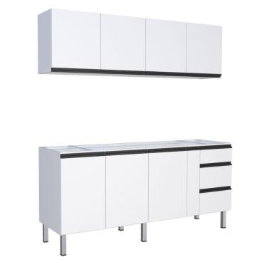 Imagem de Conjunto De Armário Suspenso E Balcão Para Pia Olinda Branco