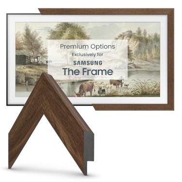 Imagem de Frame My TV Quadros de TV Deco - Moldura fina Museum Walnut compatível APENAS com Samsung The Frame TV e Pro (32 polegadas, serve para 2021-2025)
