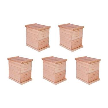 Imagem de Caixa Abelha Padrão Langstroth Eucalipto 2 Melgueiras KIT 5 UNIDADES -