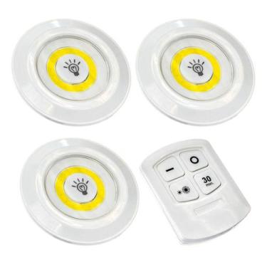 Imagem de Luminária Spot Led Sem Fio Kit c/ 3 Controle Remoto Incluso - RELET