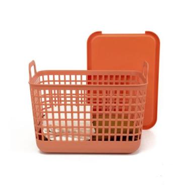 Imagem de Cesto de Plástico com Tampa Médio - Oikos TERRACOTA, U, TERRACOTA