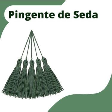 Imagem de Pingente De Seda Tassel - Verde Escuro - Com 100 Unidades - Nybc