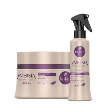 Imagem de Kit Haskell Ametista Desamarelador Mascara 300g + Fluido 120mL