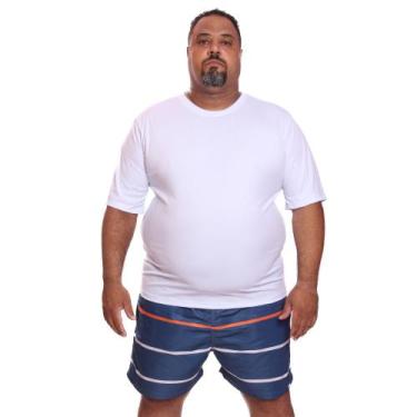 Imagem de Camiseta Masculina Plus Size Manga Curta Dry Fit Lisa Proteção Solar U