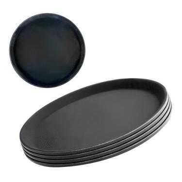 Imagem de Kit 6 Bandejas Plástica com Superfície Antiderrapante 40cm para Garçon