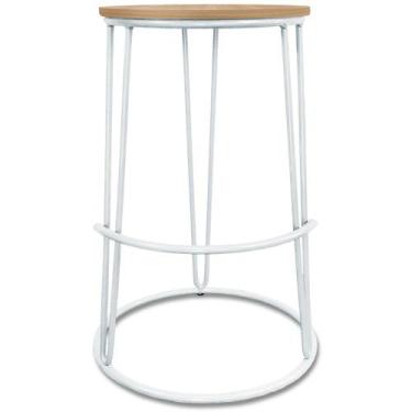 Imagem de Banco Banqueta Média Industrial Dinamarca Em Aço Balcão Bar Cozinha Br