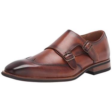 Imagem de La Milano Mocassim masculino de couro Oxford formal para negócios, casual, confortável, com alça dupla, Wing-1-conhaque, 38