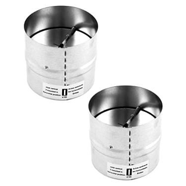 Imagem de QWORK Bloqueador de corrente de ar de 10 cm, amortecedor de duto, preventivo de refluxo, defletor de ventilação de ventilação embutido em linha, pacote com 2