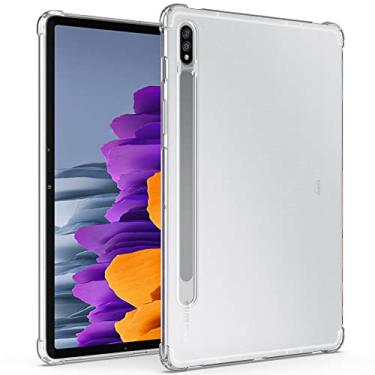 Imagem de Callyue Capa para Samsung Galaxy Tab S8 (2022), Galaxy Tab S7 (2020), capa protetora de canto lateral de silicone de borracha transparente para tablet S8/S7 de 11 polegadas
