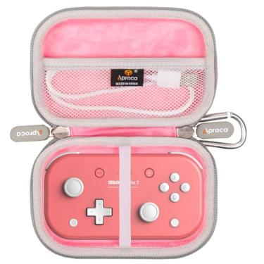 Imagem de Aproca Capa de armazenamento rígido portátil rosa, para gamepad Bluetooth 8Bitdo Lite 2 e acessórios