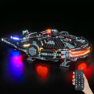 Imagem de Hilighting Kit de luz LED atualizado compatível com Lego Star Wars The Dark Falcon, versão RC compatível com Lego 75389 (modelo não incluído)