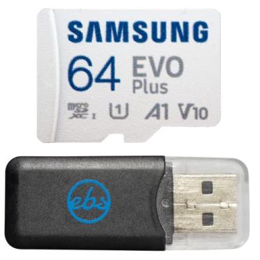 Imagem de Cartão de memória Samsung 64GB EVO Plus Micro SDXC para câmera de ação compatível com GoPro Hero (2024), Hero 13 preto (MB-MC64SA) U3 C10 V30 pacote com 1 leitor de cartão Everything But Stromboli SD