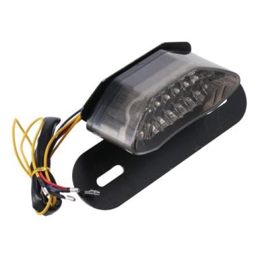 Imagem de Luz traseira de freio integrada de LED para motocicleta, luz de seta universal de 12 V, pisca-pisca, placa traseira para Harley, bicicleta, scooter