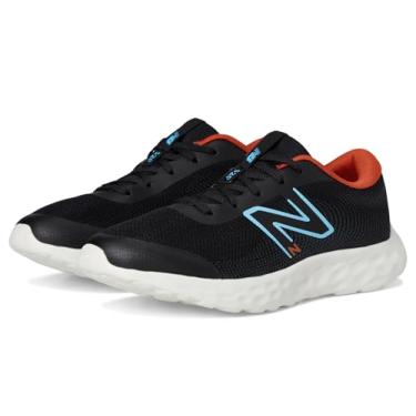 Imagem de New Balance Tênis de corrida unissex infantil 520 V8 com cadarço, Preto/Team Sky Blue/Argila Infield, 4 Wide Big Kid