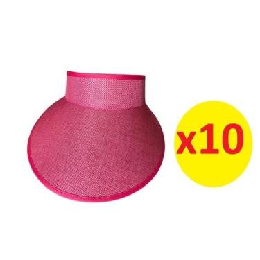 Imagem de Kit 10 Viseiras Tiara Arco Rosa Praia Personalizar aba 12cm - Lynx pro