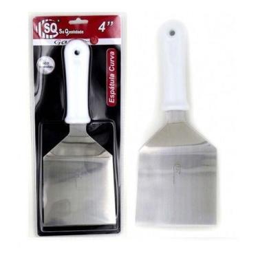 Imagem de Espátula Curva Aço Inox 4 Premium Chapeiro Haburger - SQ Comercio e Di