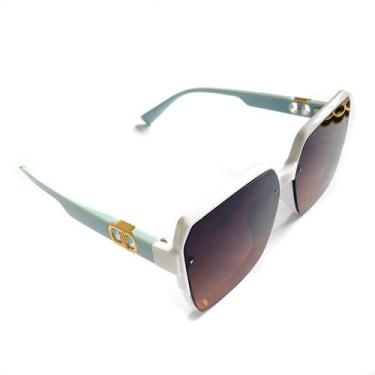 Imagem de Oculos De Sol Feminino Retangular Uv400 Blogueira Moda Praia - ALRA SE