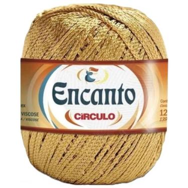 Imagem de Linha Encanto Slim Ouro 128 Metros e 100% Viscose Circulo Fio Dourado 