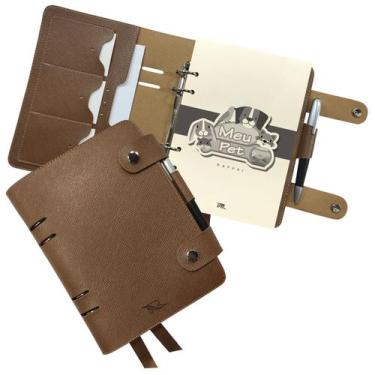 Imagem de Agenda Meu Pet 150-R Personalizada Raffai Couros, Caramelo