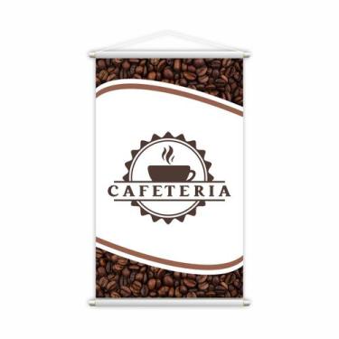 Imagem de Banner Cafeteria Grãos Café Xícara Bebida Lona 80x50cm - Plimshop