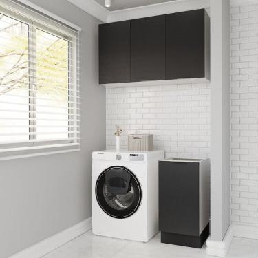 Imagem de Lavanderia Modulada 2 Peças sem Tampo com Rodapé Ipanema Cabecasa Madeiramadeira Grafite Trama