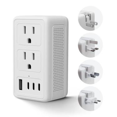 Imagem de Conversor de tensão Mapambo 220V a 110V com 2 USB para Europa