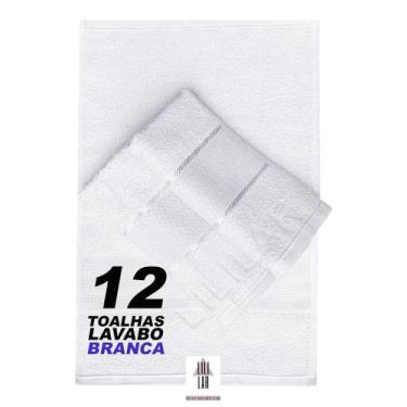 Imagem de Kit 12 Toalha Lavabo Branca Bordar Manicure Escolar 29x45cm - MARCOTEX