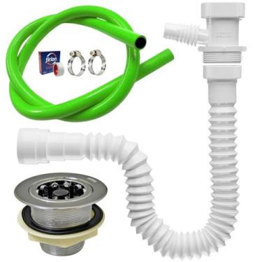 Imagem de Adaptador Máquina Lavar Louça + Mangueira + Sifão Sanfonado - Astra