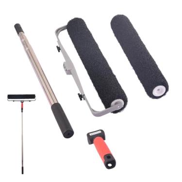 Imagem de BXGTECH Rolo De Composto Para Drywall De 18 Polegadas + 16 Polegadas Com Cabo De Extensão, Conjunto De 2 Escovas De Rolo De Textura Para Drywall Para Alisar Paredes E Tetos